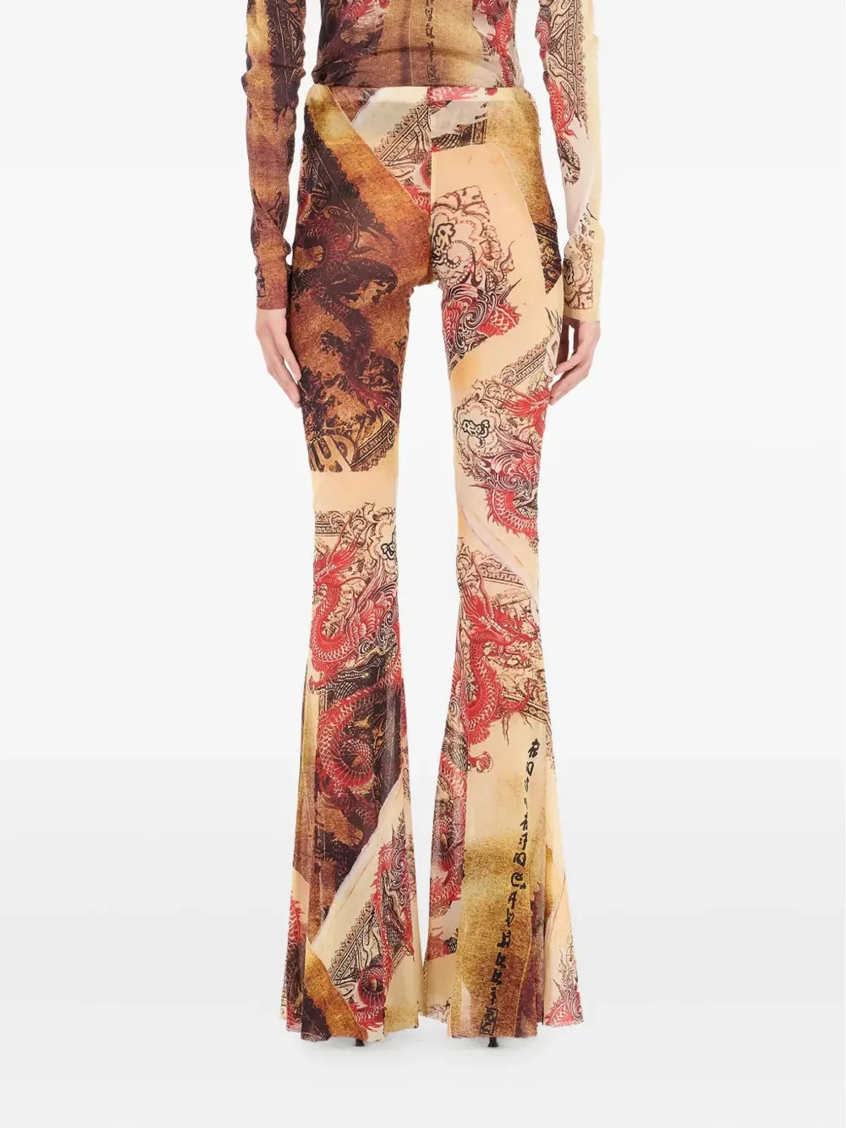 Roberto Cavalli フレアプリントパンツ - 画像4