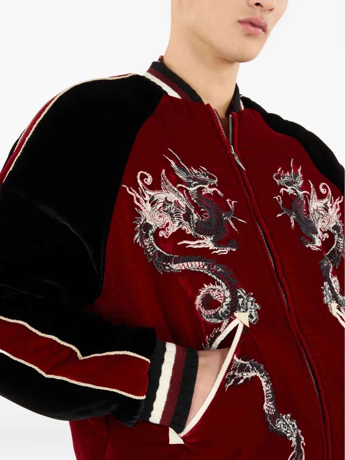 Roberto Cavalli ドラゴン刺繍ボンバージャケット - 画像5