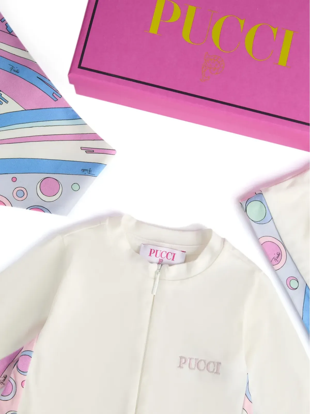 PUCCI Junior Fontane-print ジップアップ ロンパースセット - 画像4