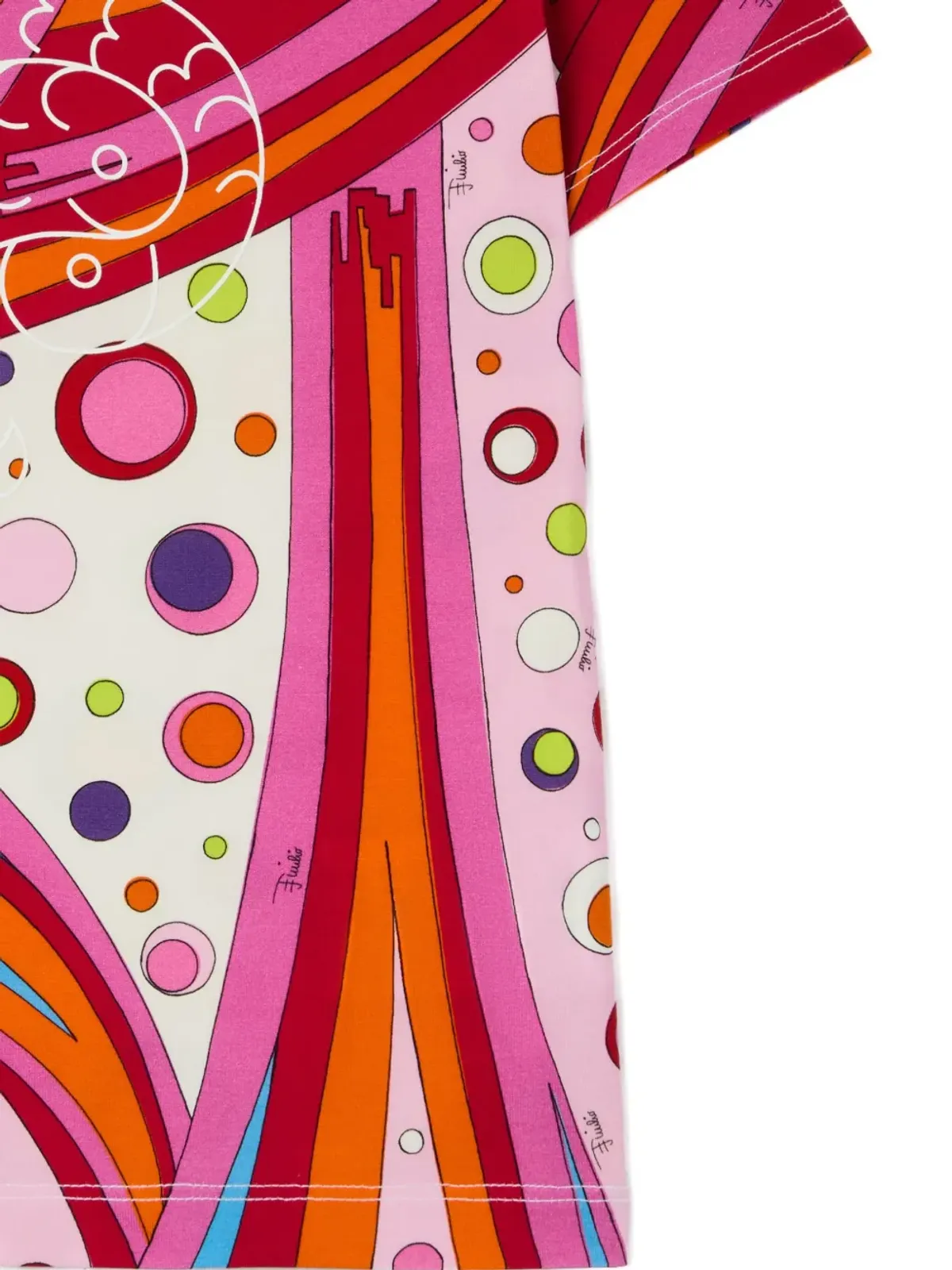 PUCCI Junior Fontane柄の半袖Tシャツ ホワイト - 画像3