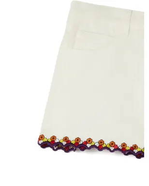 PUCCI Junior 刺繍ヘム デニムショーツ - サムネイル3