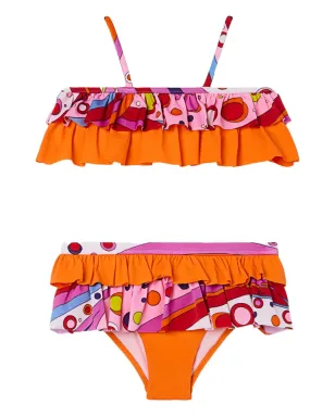 PUCCI Junior Fontaneプリントのフリル付きビキニ - サムネイル3