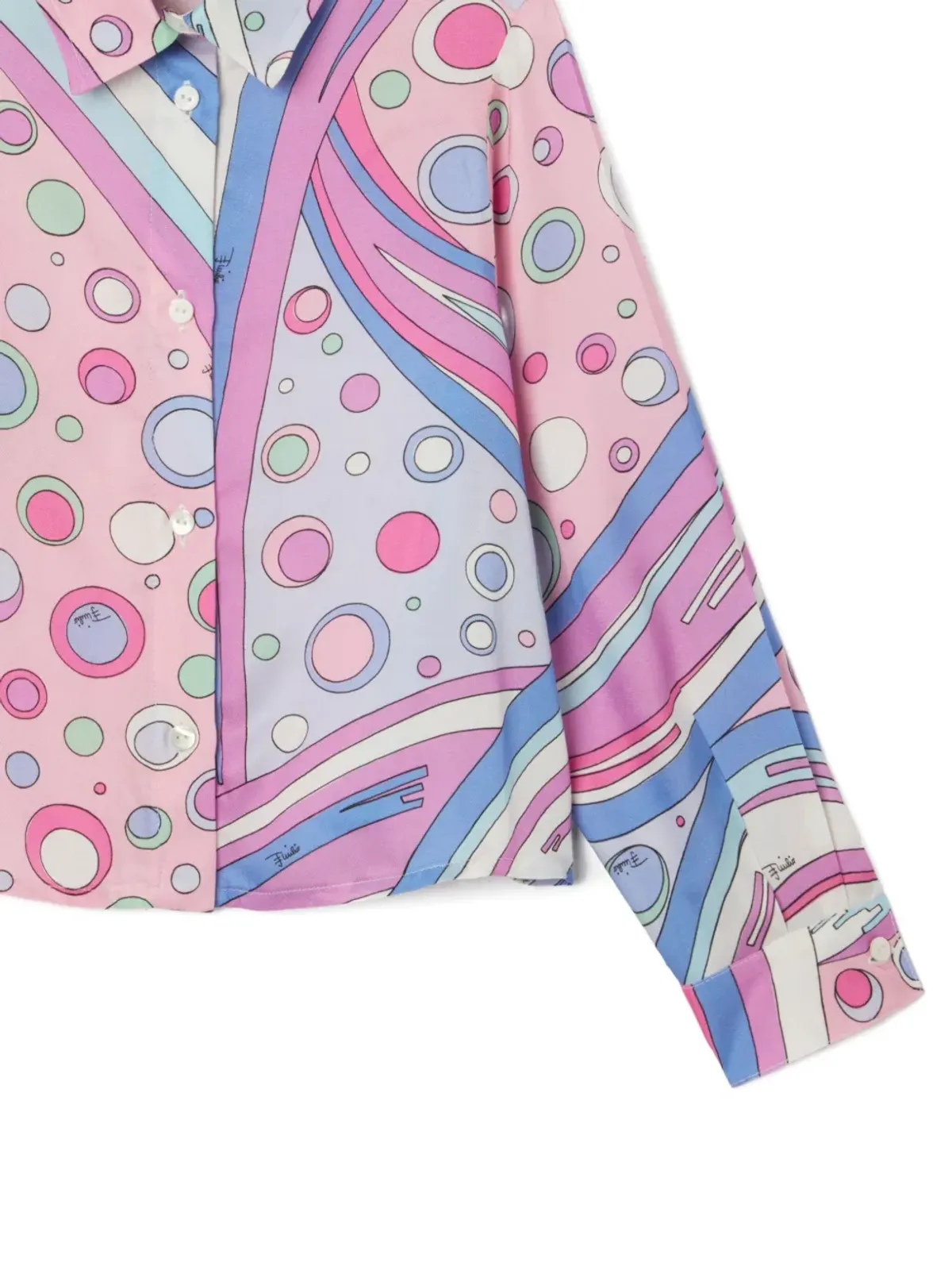 PUCCI Junior Fontane グラフィックプリント ボタンアップ シャツ - ピンク - 画像3
