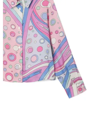 PUCCI Junior Fontane グラフィックプリント ボタンアップ シャツ - ピンク - サムネイル3