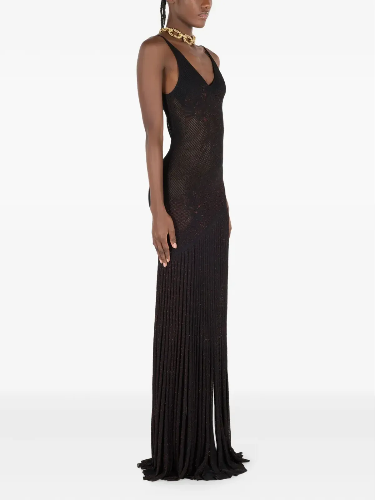 Roberto Cavalli ドラゴン柄プリーツドレス - 画像3