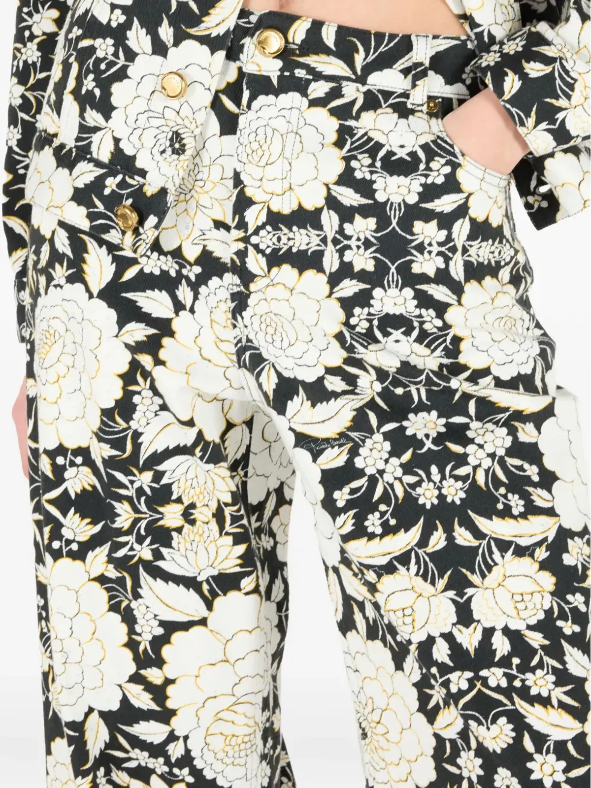 Roberto Cavalli 花柄プリントデニムパンツ - 画像5