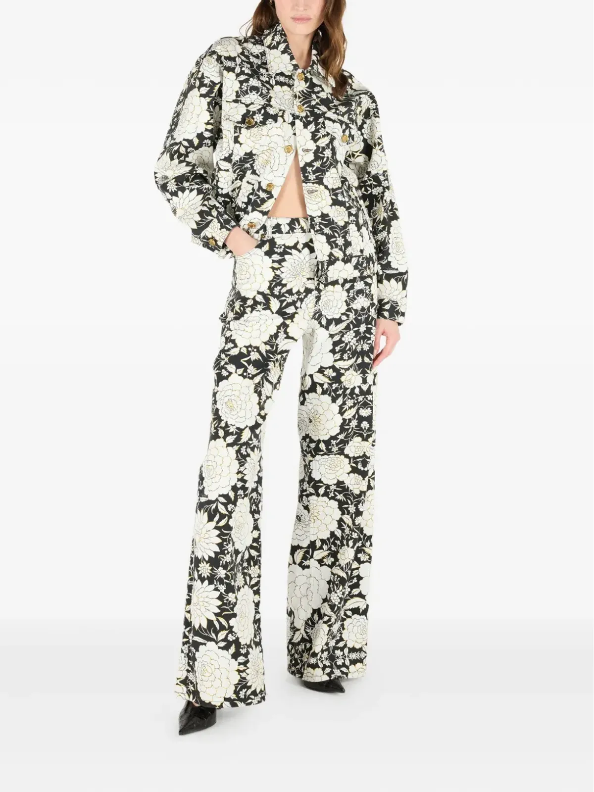 Roberto Cavalli 花柄プリントデニムパンツ - 画像2