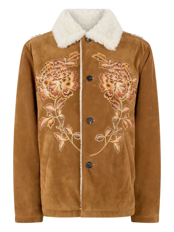 Roberto Cavalli Roberto Cavalli 刺繍入りスエードジャケットの商品画像