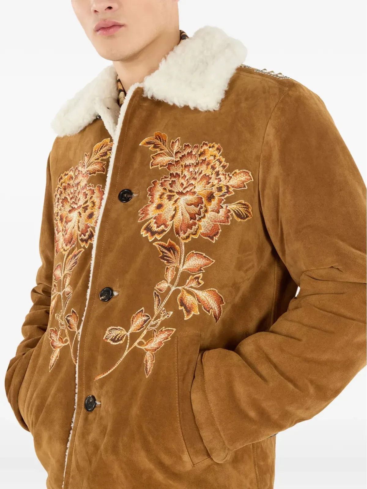 Roberto Cavalli 刺繍入りスエードジャケット - 画像5