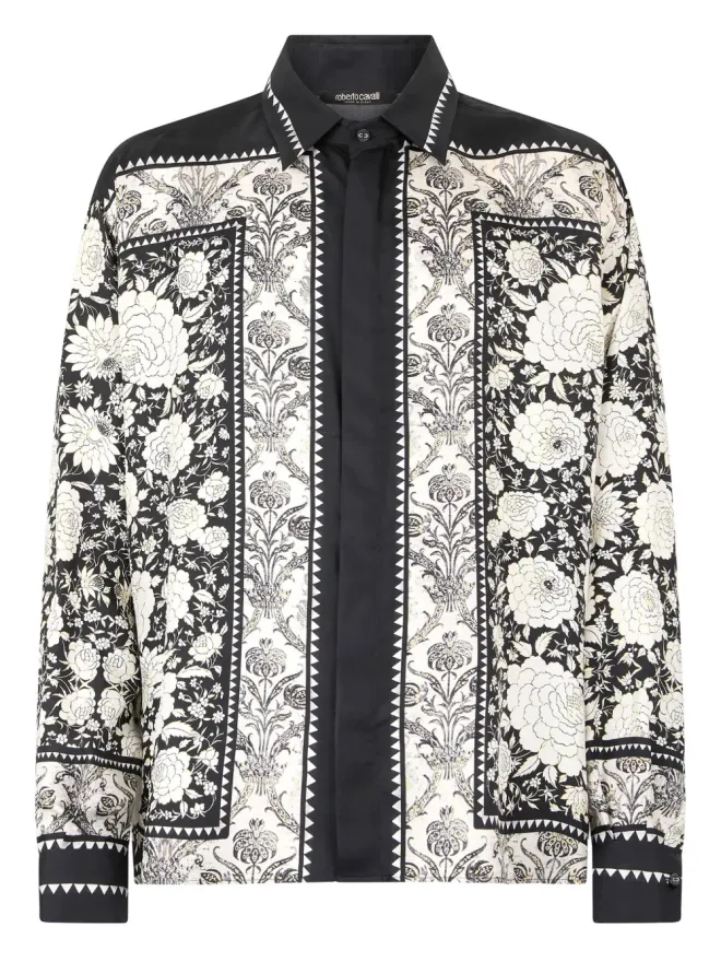 Roberto Cavalli Roberto Cavalli 花柄プリントのシルクシャツの商品画像