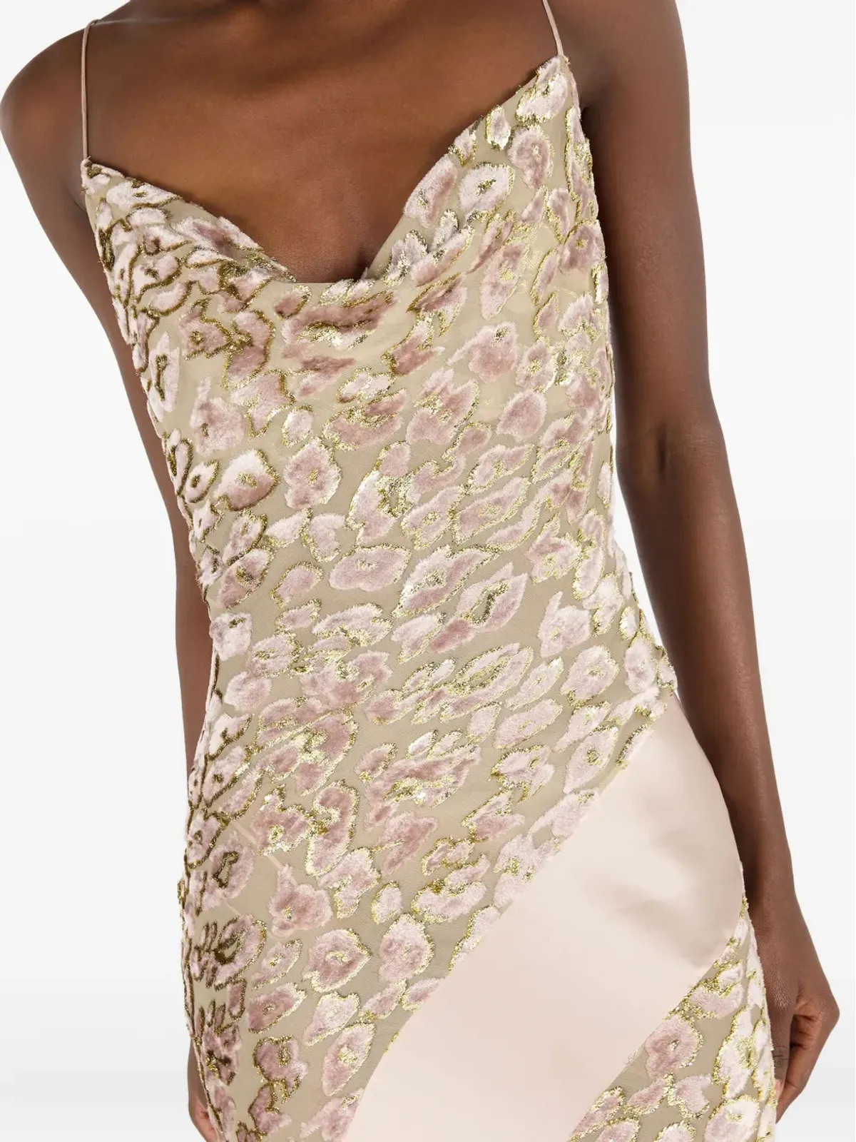 Roberto Cavalli カウルネックドレス ピンク - 画像5