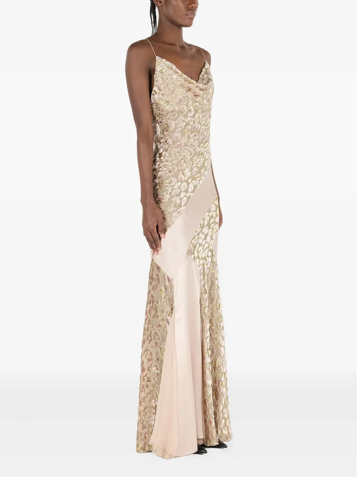 Roberto Cavalli カウルネックドレス ピンク - 画像3