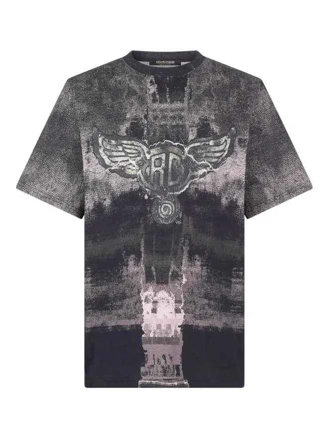 Roberto Cavalli Roberto Cavalli 翼のモノグラムプリント Tシャツの商品画像