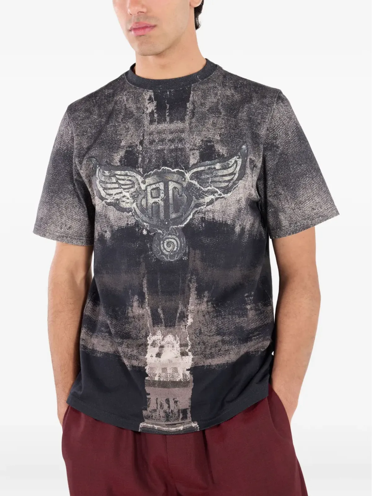 Roberto Cavalli 翼のモノグラムプリント Tシャツ - 画像3