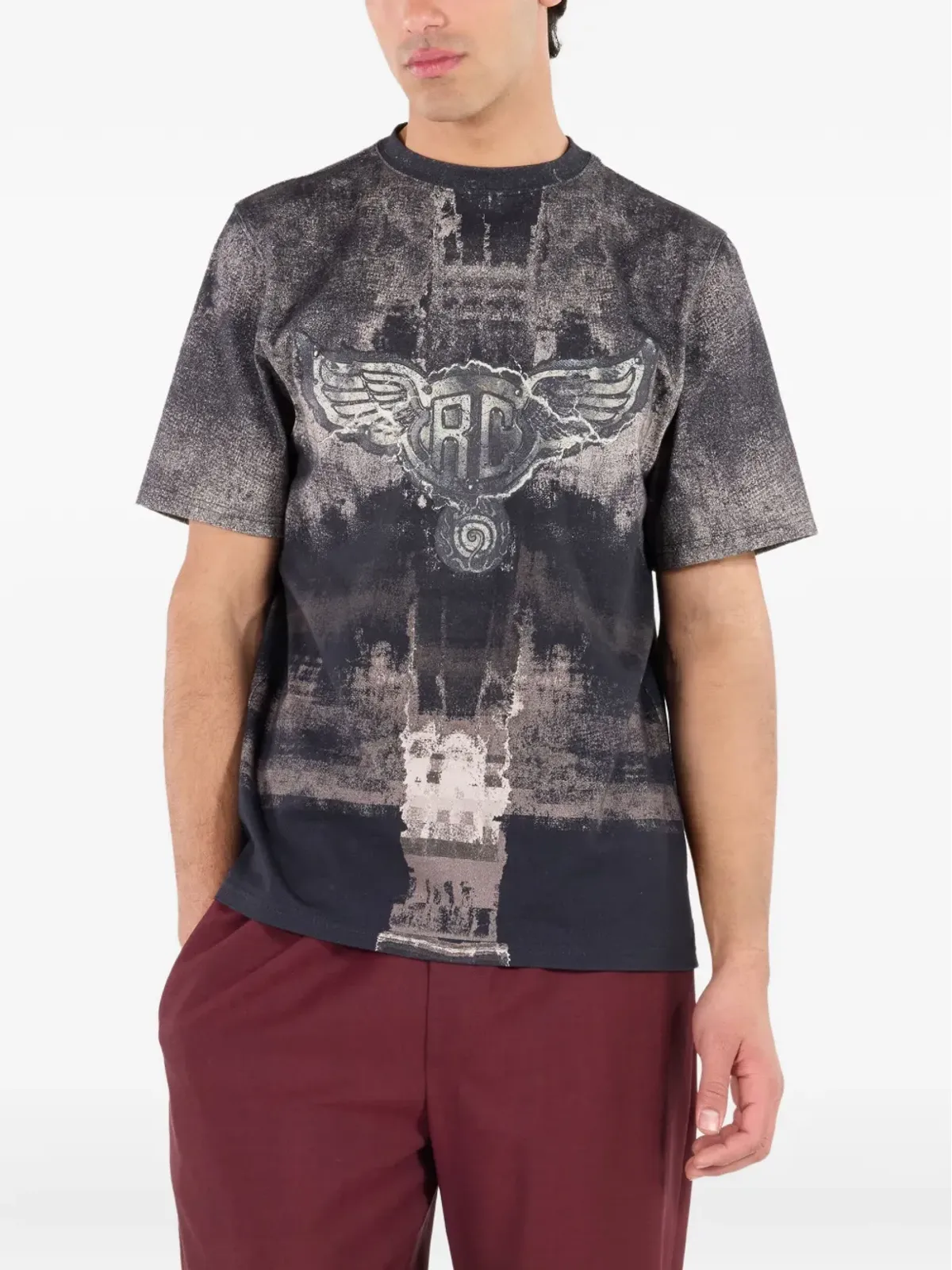 Roberto Cavalli 翼のモノグラムプリント Tシャツ - 画像4