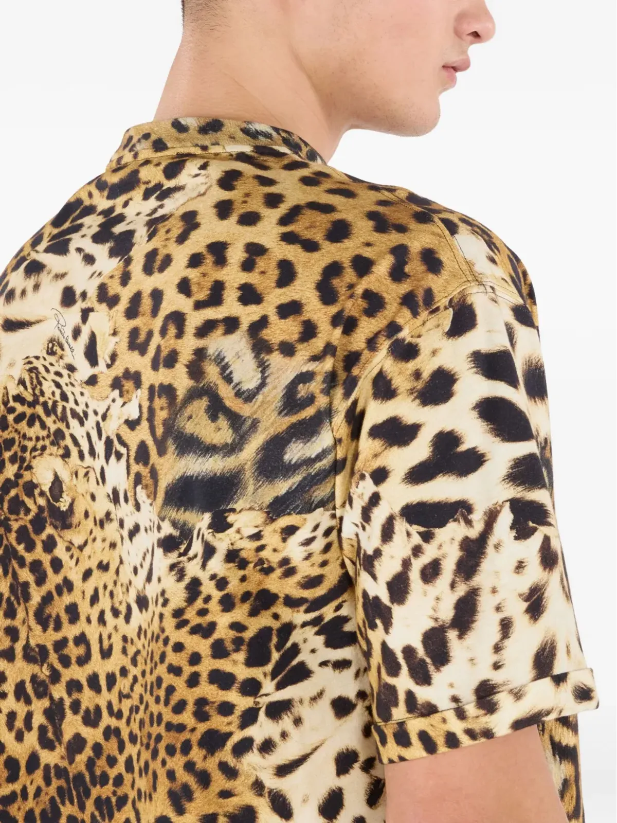 Roberto Cavalli アニマルプリント コットン Tシャツ - 画像5