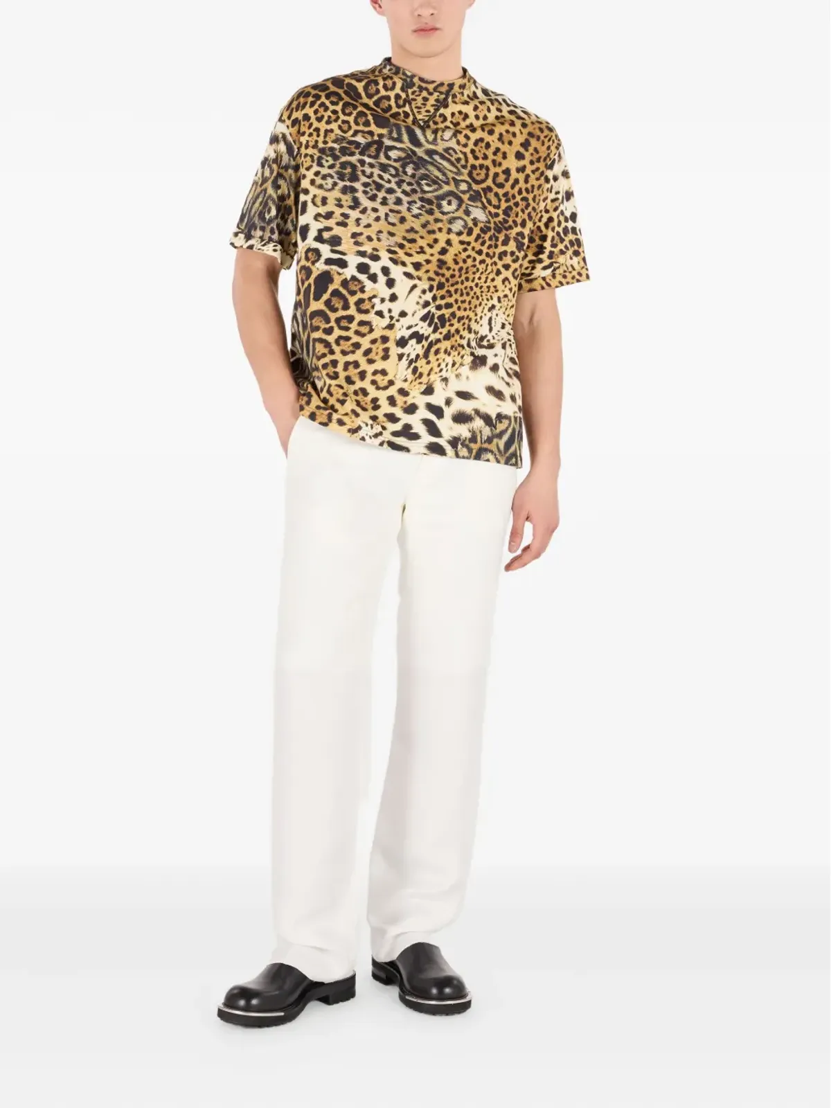 Roberto Cavalli アニマルプリント コットン Tシャツ - 画像2