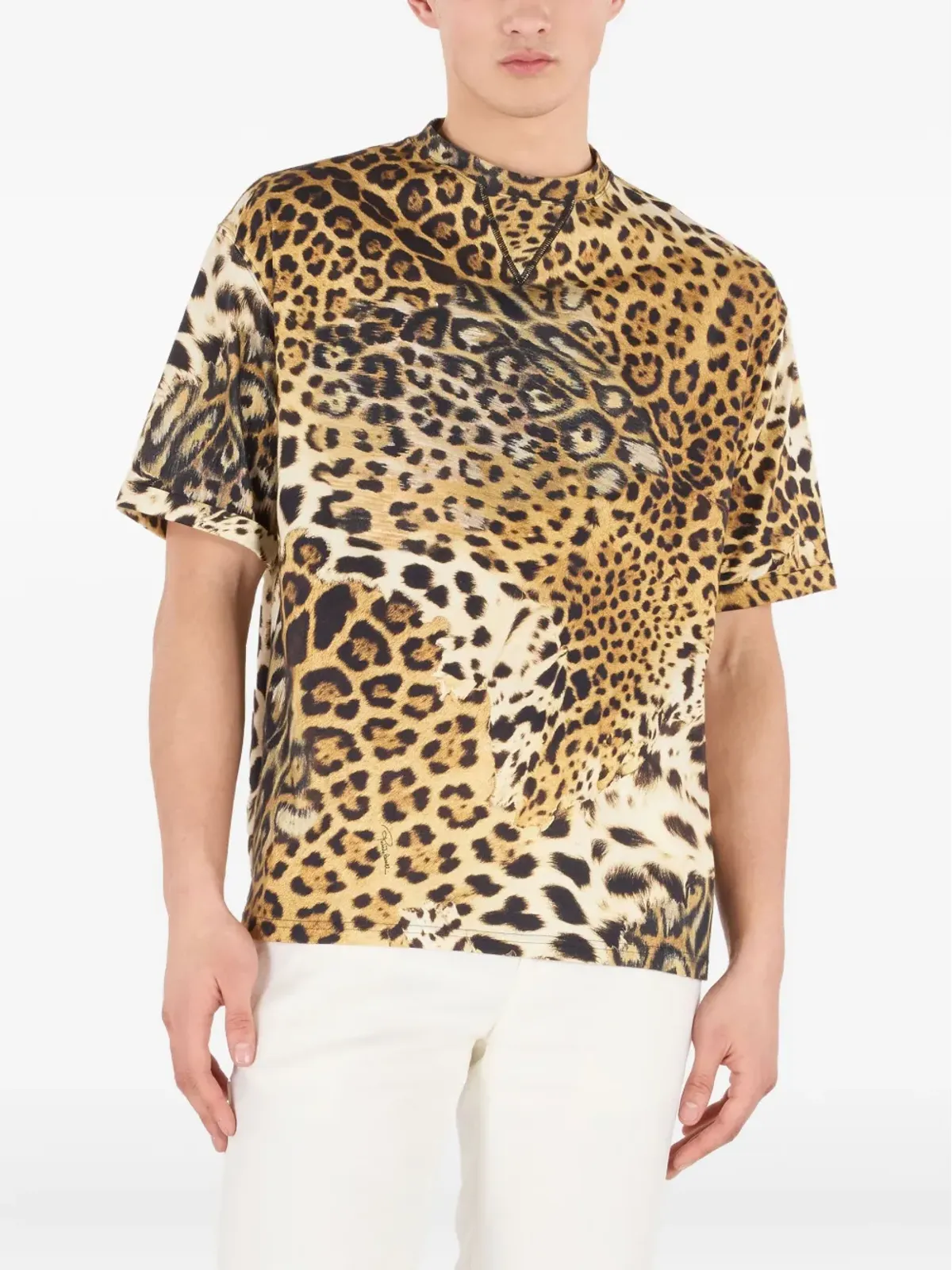 Roberto Cavalli アニマルプリント コットン Tシャツ - 画像3