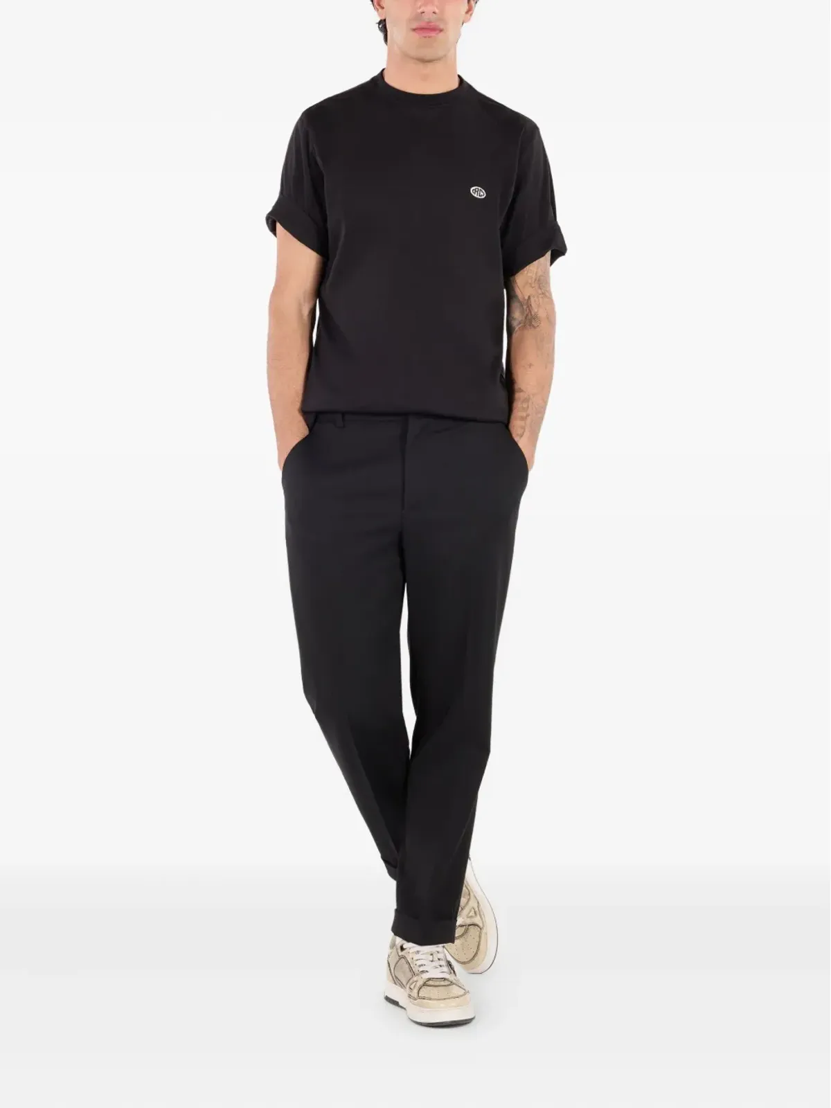 Roberto Cavalli ロゴパッチ Tシャツ ブラック - 画像2