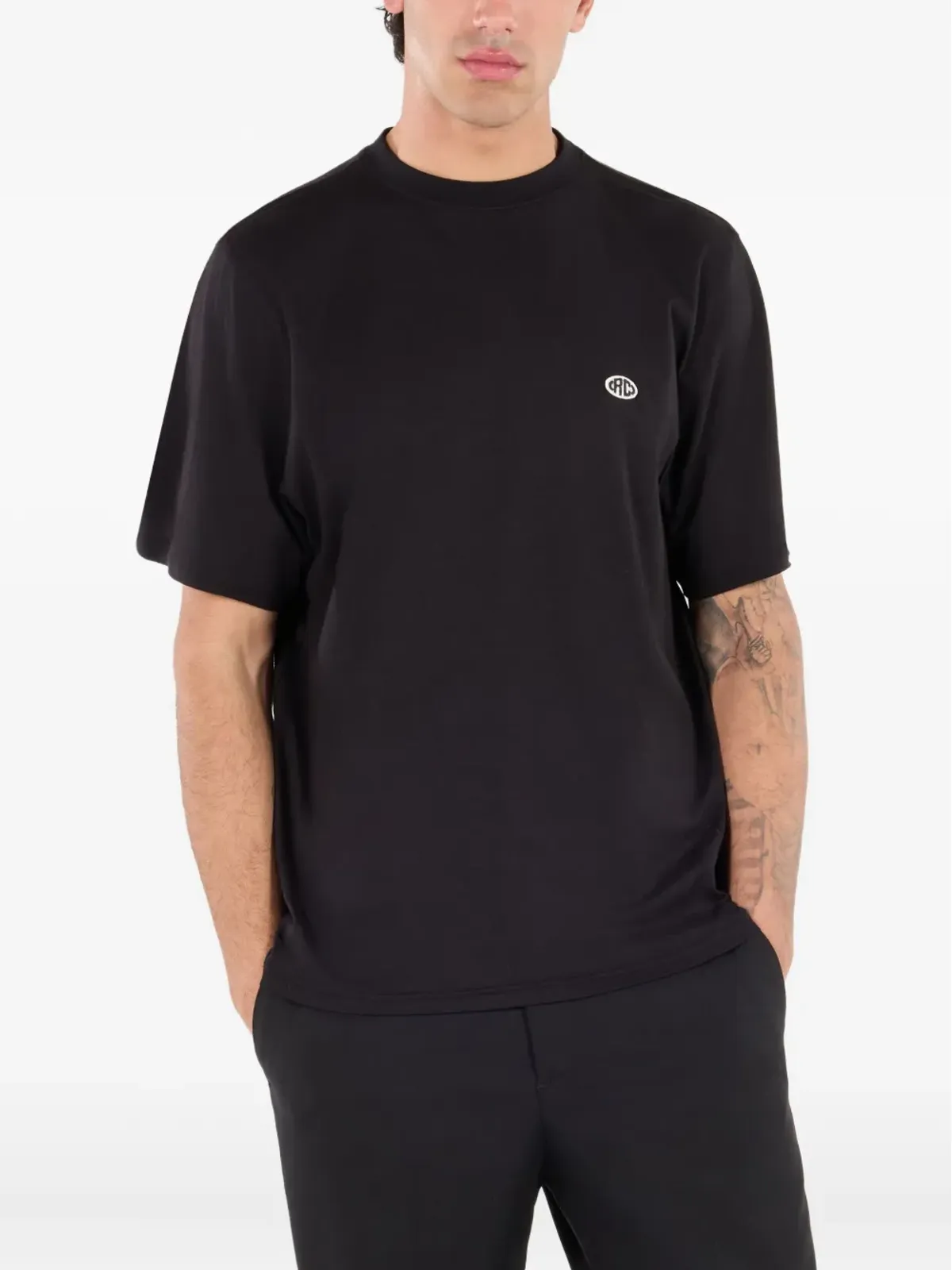 Roberto Cavalli ロゴパッチ Tシャツ ブラック - 画像3