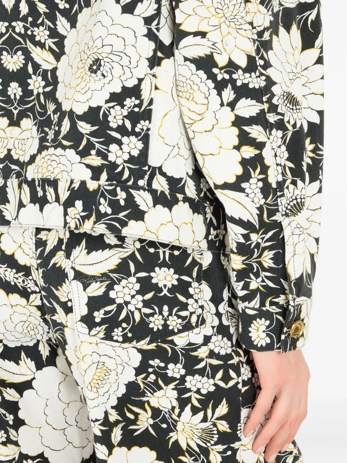 Roberto Cavalli 花柄プリントデニムジャケット - 画像5