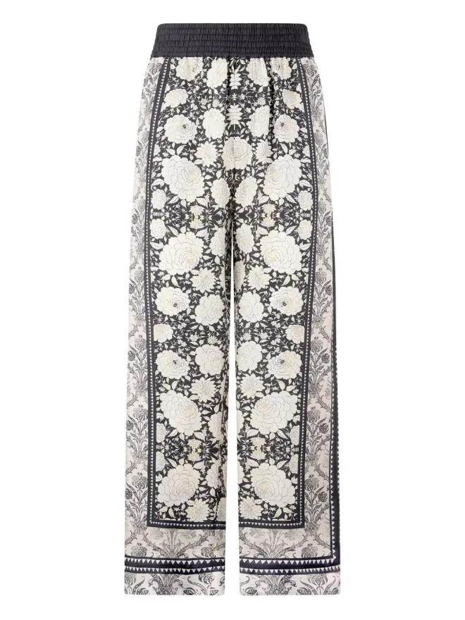Roberto Cavalli Roberto Cavalli フローラルプリント シルクパンツの商品画像
