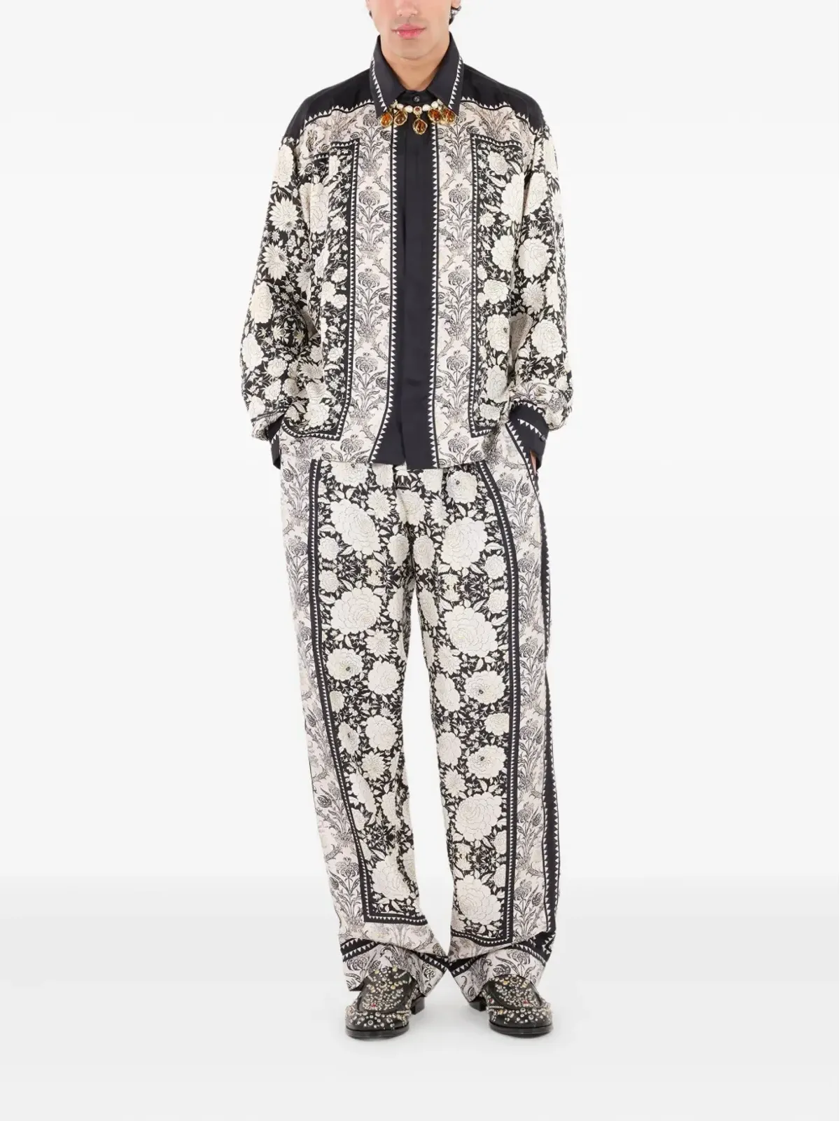 Roberto Cavalli フローラルプリント シルクパンツ - 画像2