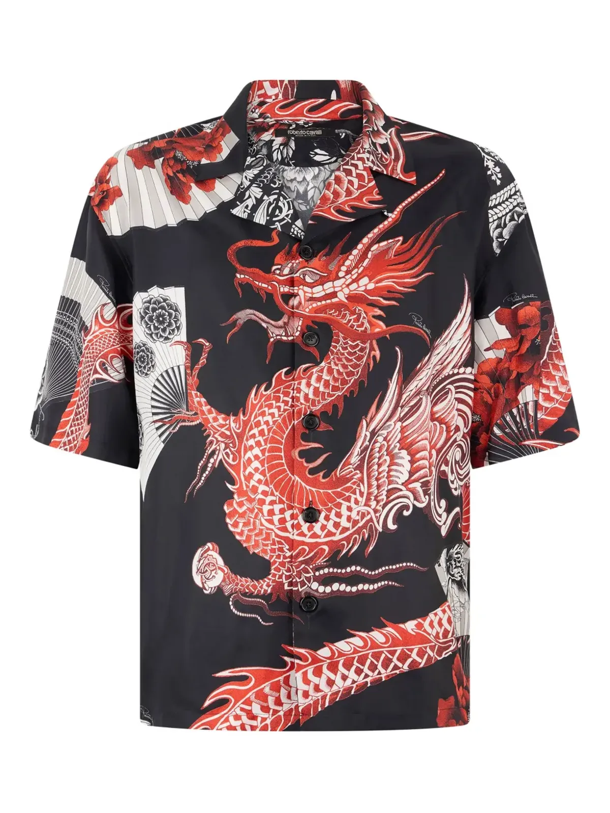 Roberto Cavalli ドラゴンプリント シルクシャツ - 画像1
