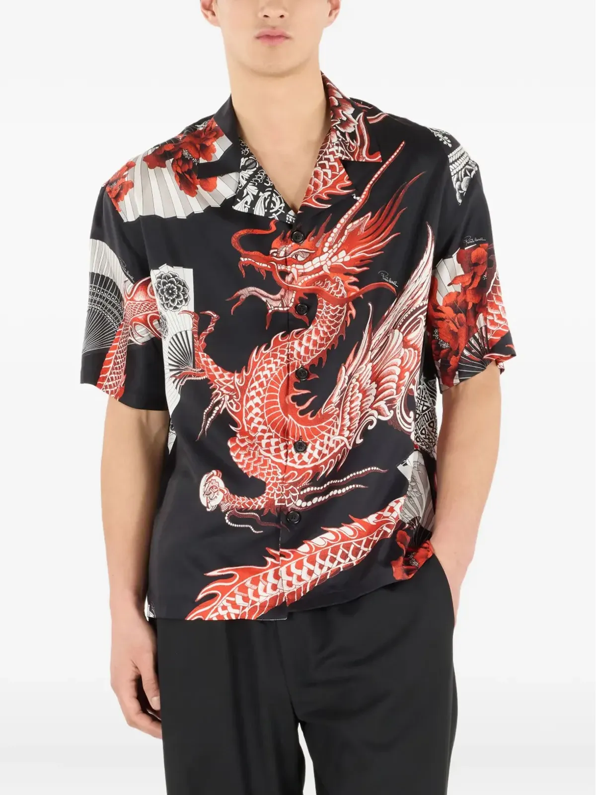 Roberto Cavalli ドラゴンプリント シルクシャツ - 画像3