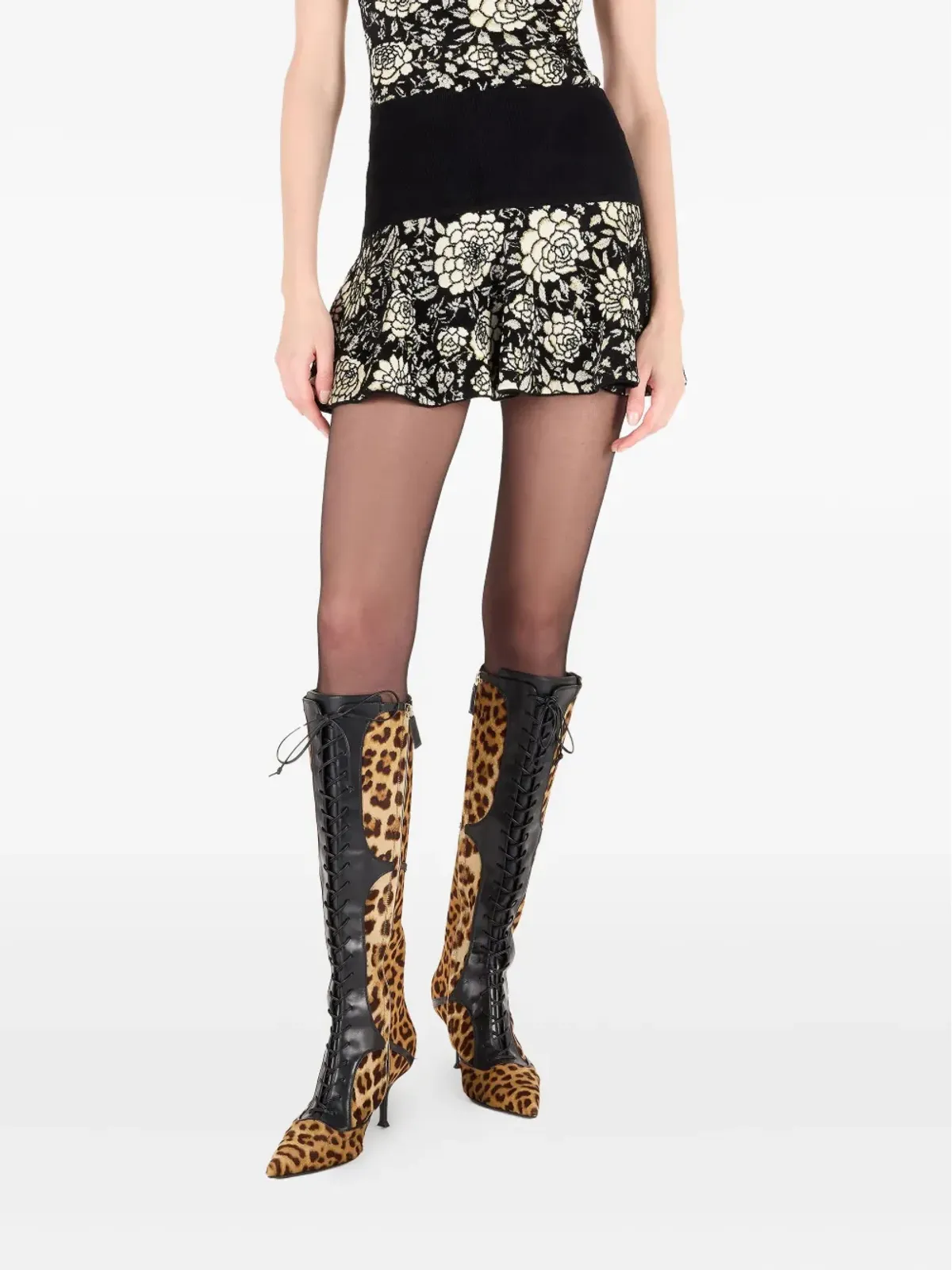 Roberto Cavalli ジャカード花柄ミニスカート - 画像3