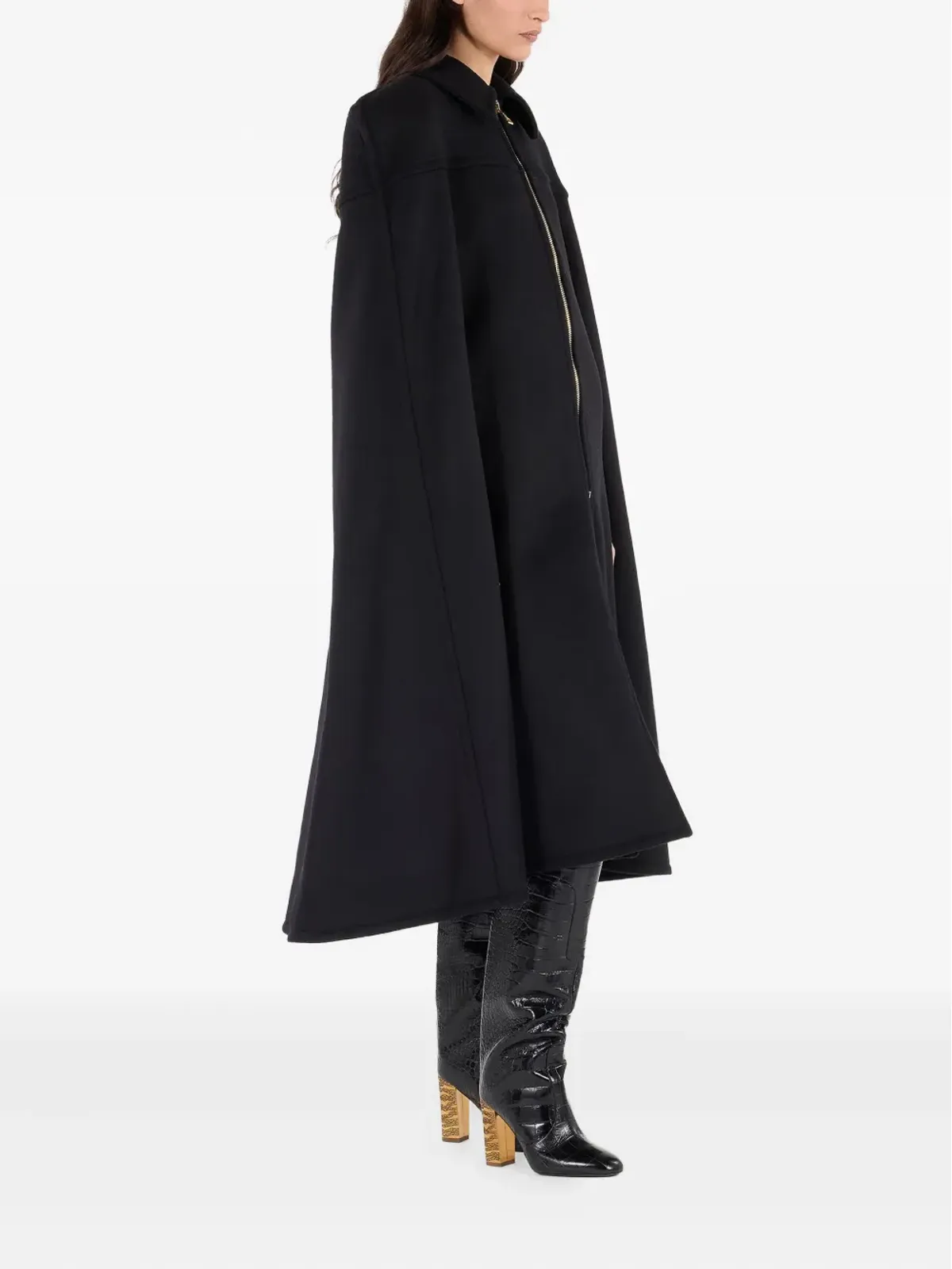 Roberto Cavalli ジップフロント ショルダーパッド付きケープ - 画像3