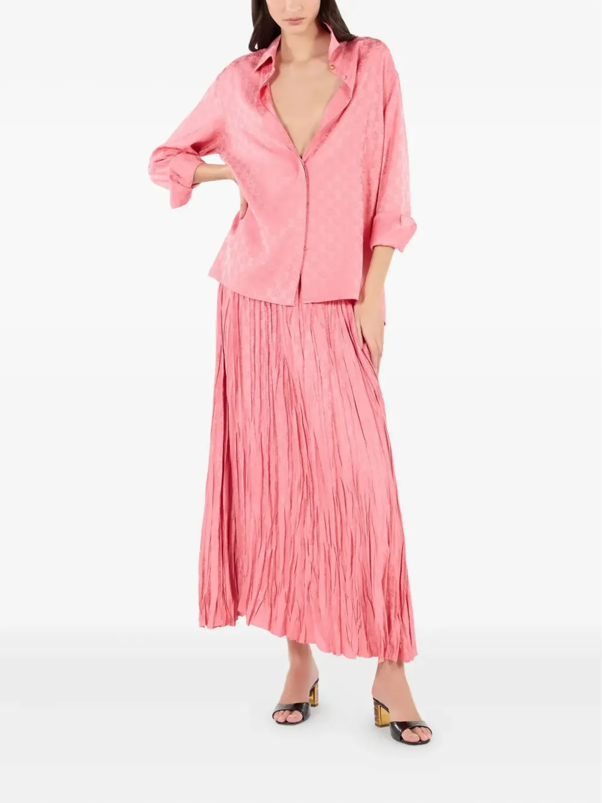 Roberto Cavalli モノグラムプリント長袖シャツ - 画像2