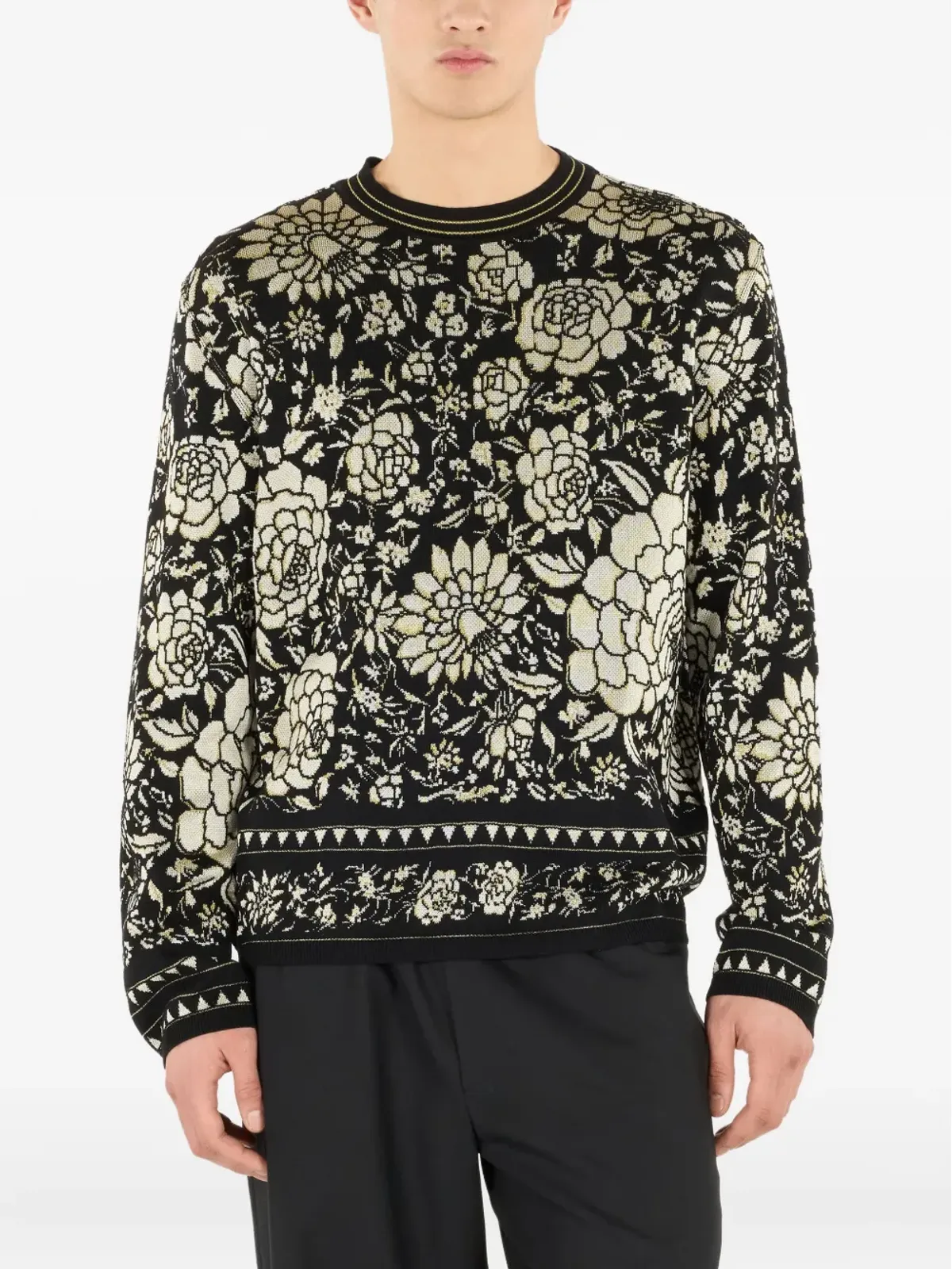 Roberto Cavalli 花柄ウールセーター - 画像3