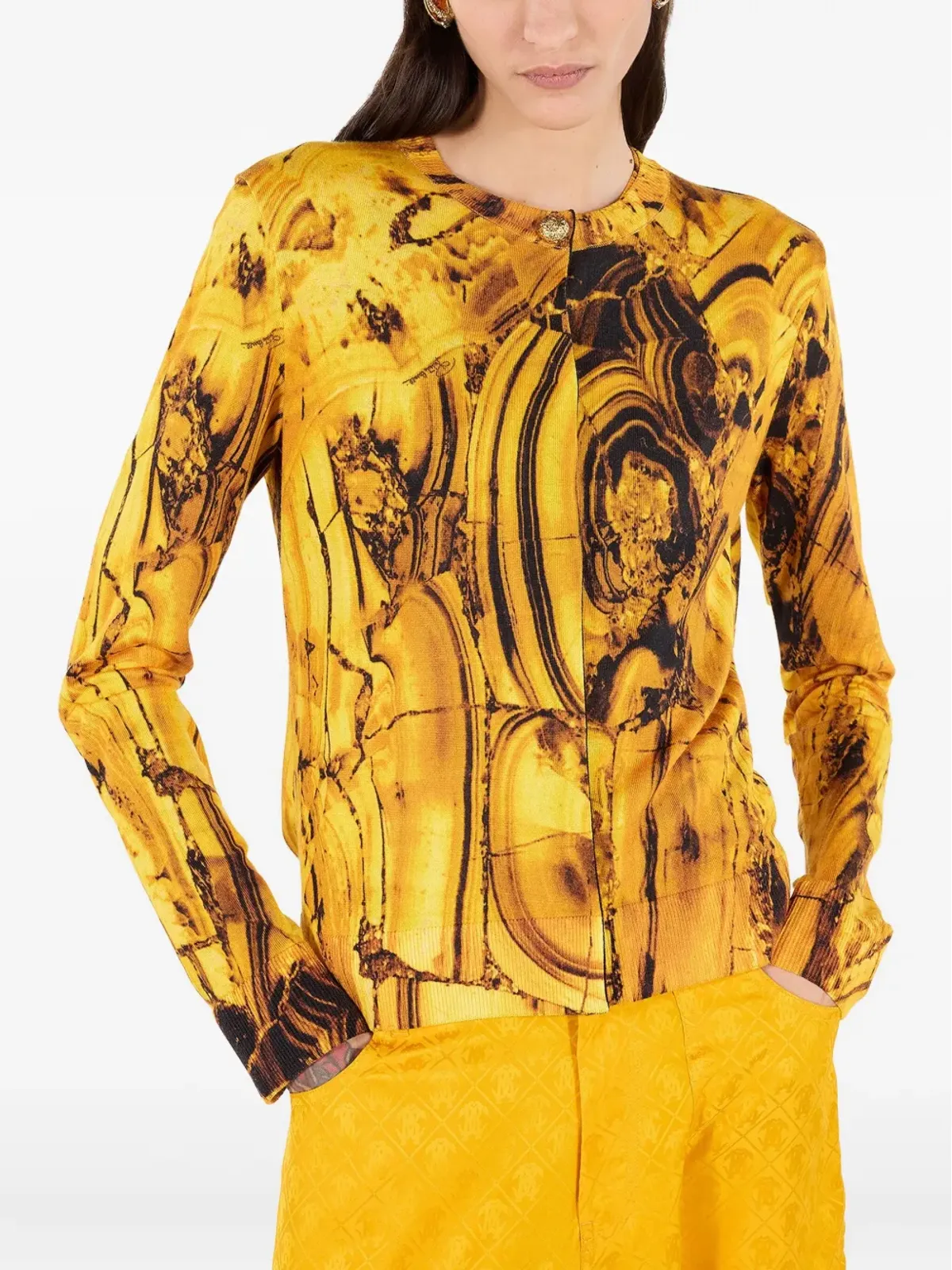 Roberto Cavalli プリントボタンカーディガン - 画像5