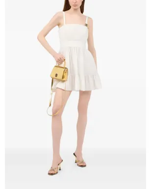 Roberto Cavalli モノグラムプレート ティアード ドレス - White - サムネイル2