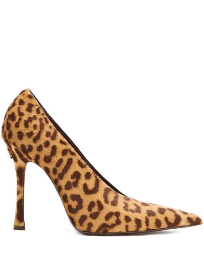 Roberto Cavalli Roberto Cavalli レオパード柄ポインテッドトゥパンプス（ブラウン）の商品画像