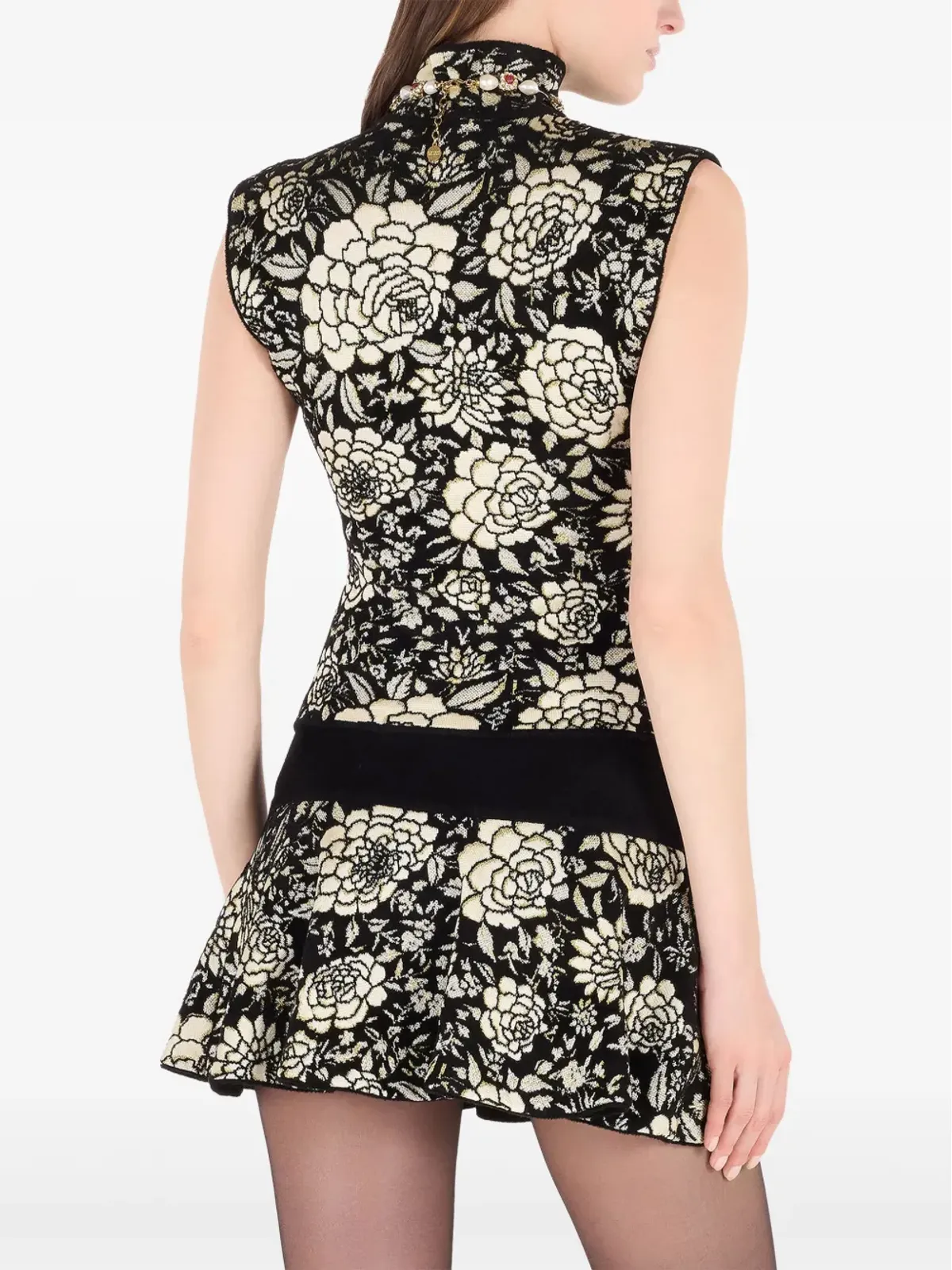 Roberto Cavalli 花柄モチーフのハイネックトップ - 画像5