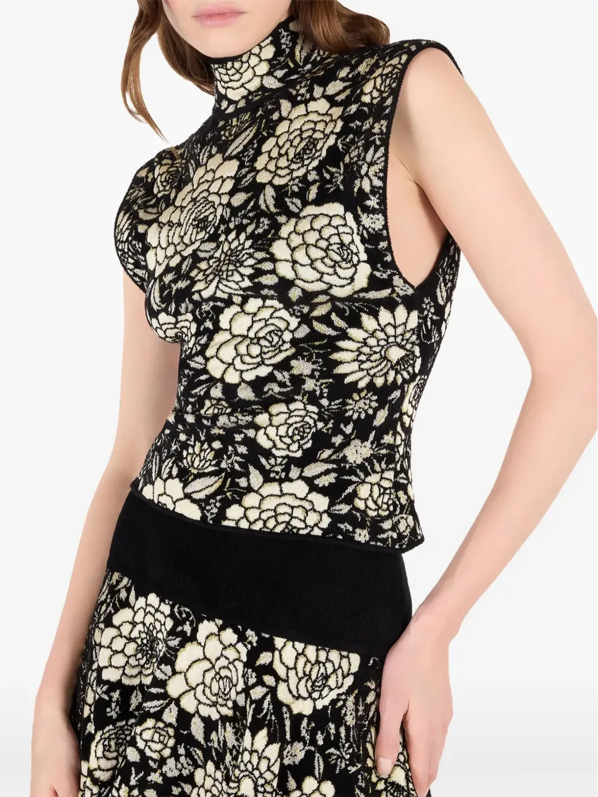 Roberto Cavalli 花柄モチーフのハイネックトップ - 画像4