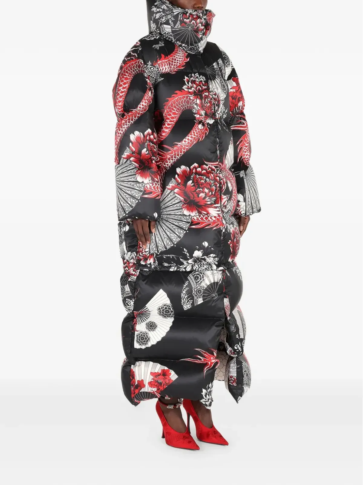 Roberto Cavalli ドラゴンプリント オーバーサイズ コート - 画像2
