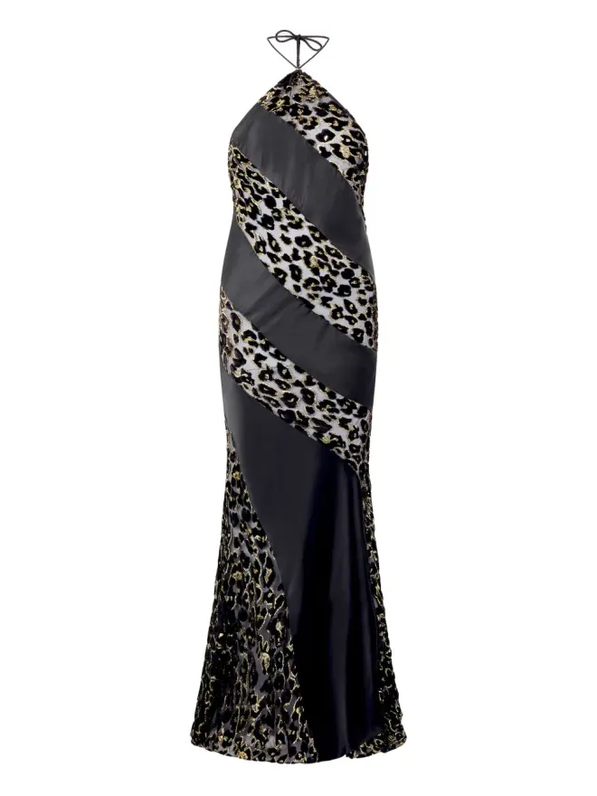 Roberto Cavalli Roberto Cavalli アニマルプリント ホルターネックドレスの商品画像
