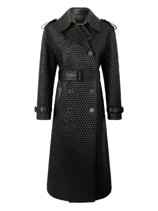 Roberto Cavalli Roberto Cavalli ドラゴン刺繍入りキルティングコートの商品画像