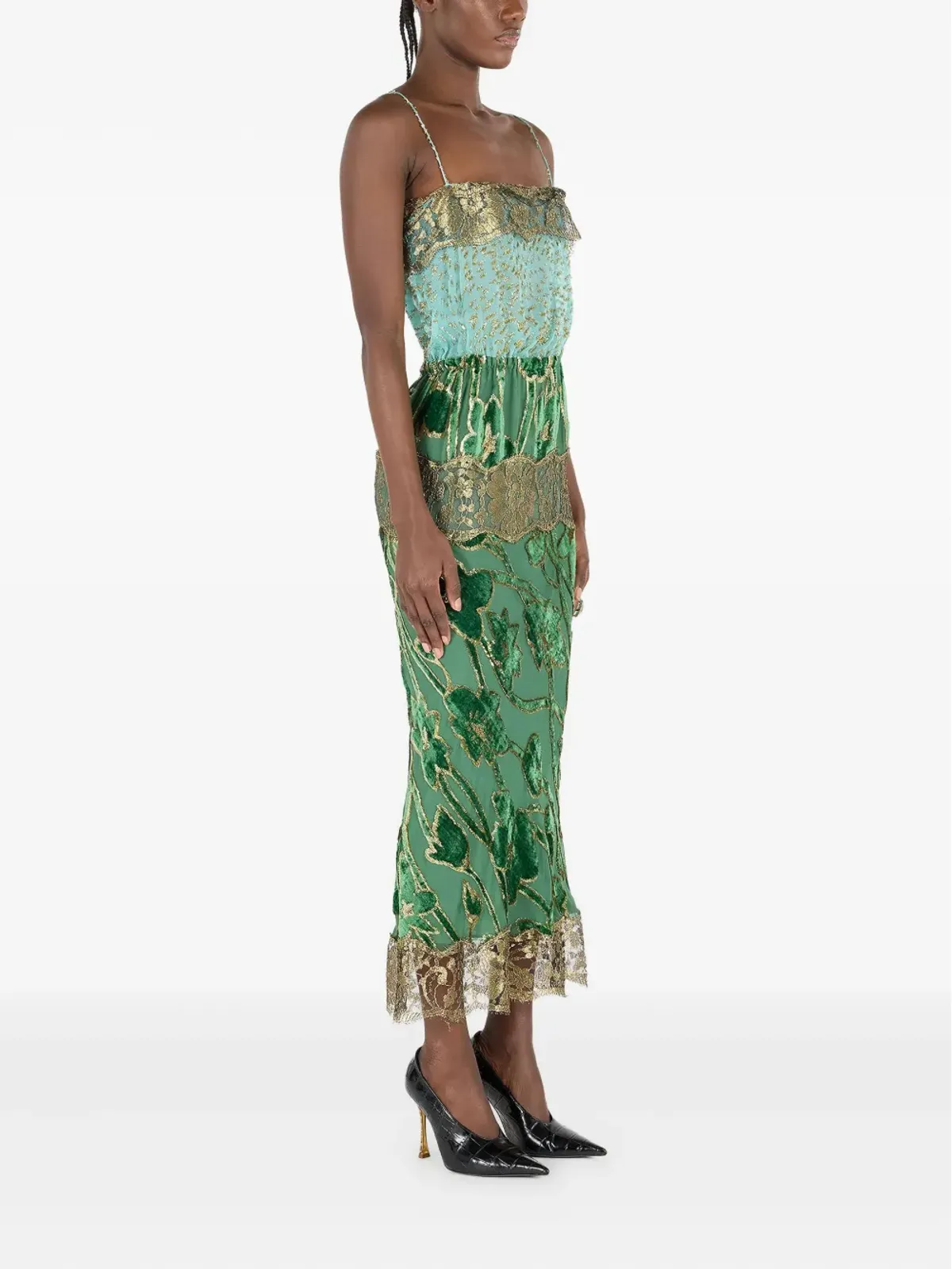 Roberto Cavalli 花柄レース ミディドレス - 画像3