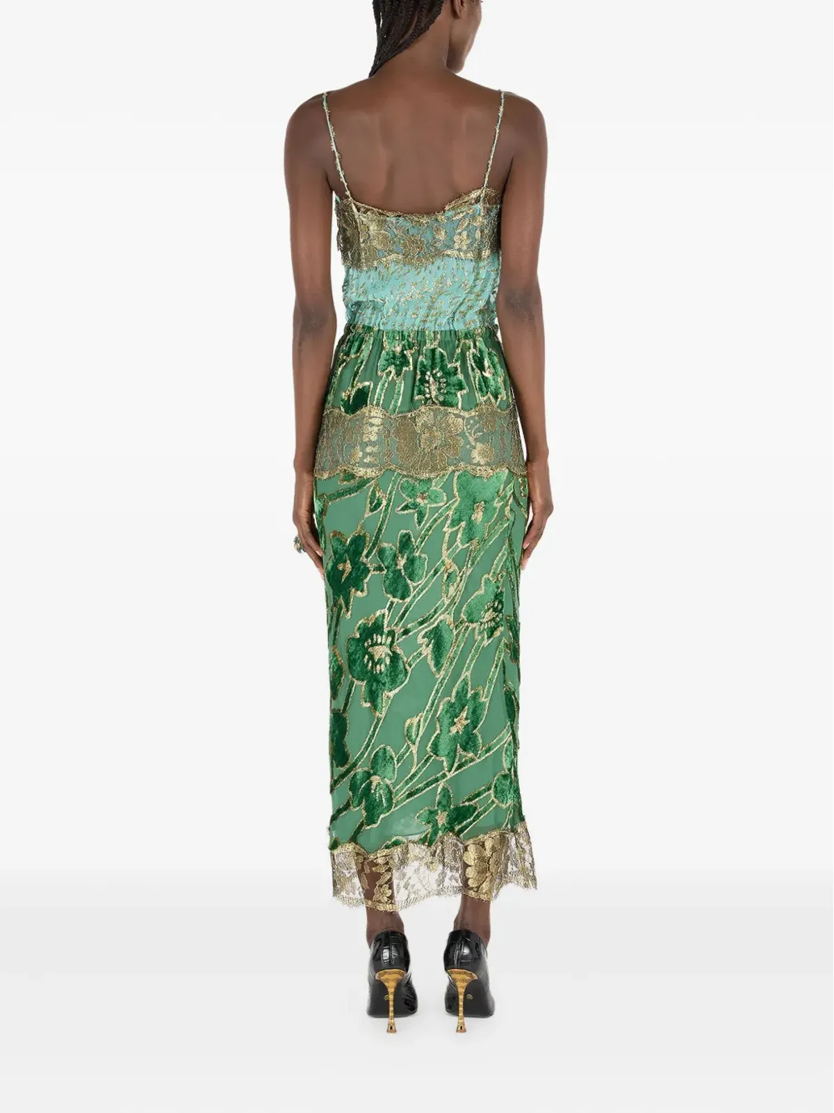 Roberto Cavalli 花柄レース ミディドレス - 画像4