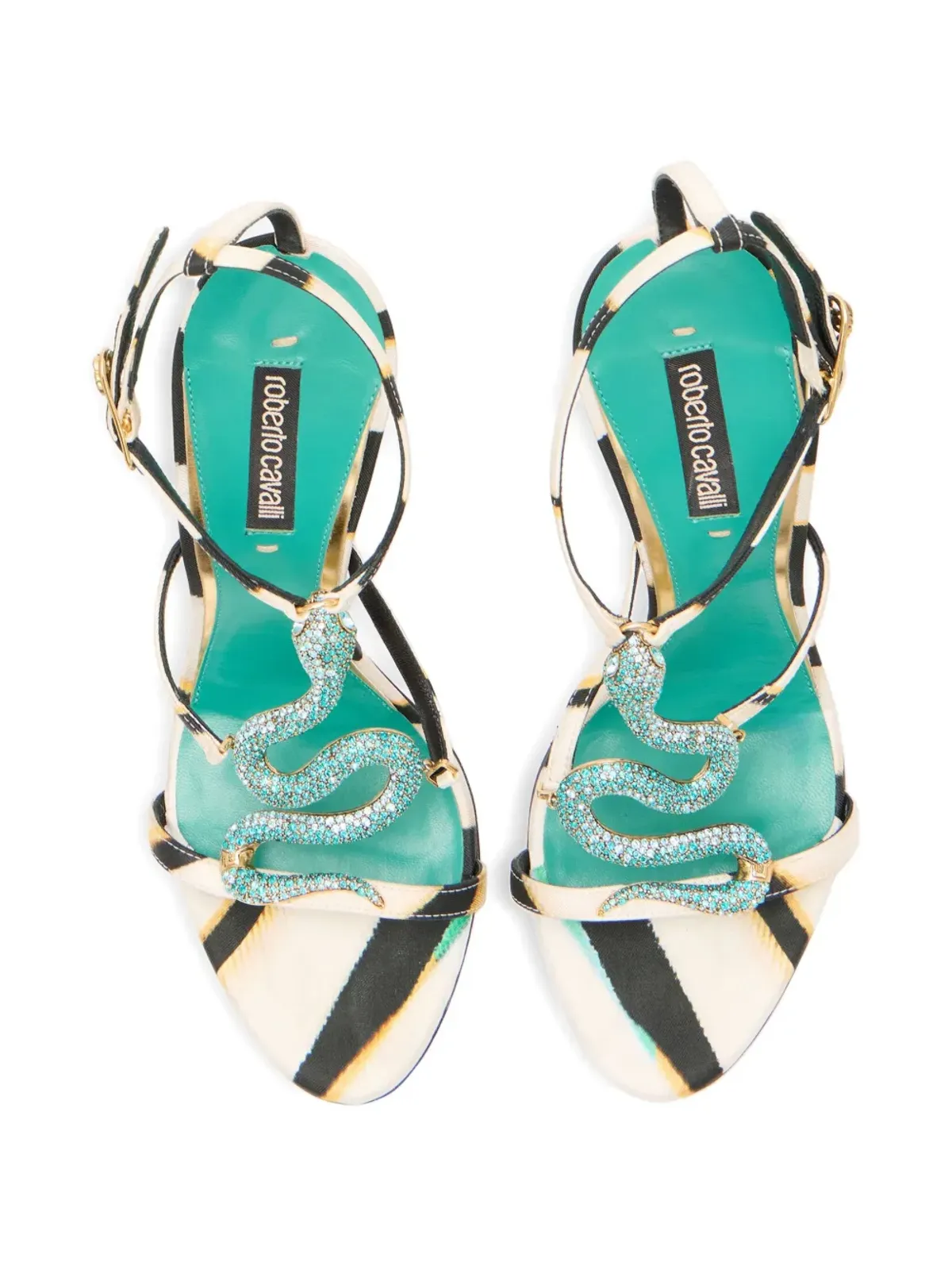 Roberto Cavalli Ray Of Sea ストラップ付きヒールサンダル - 画像3