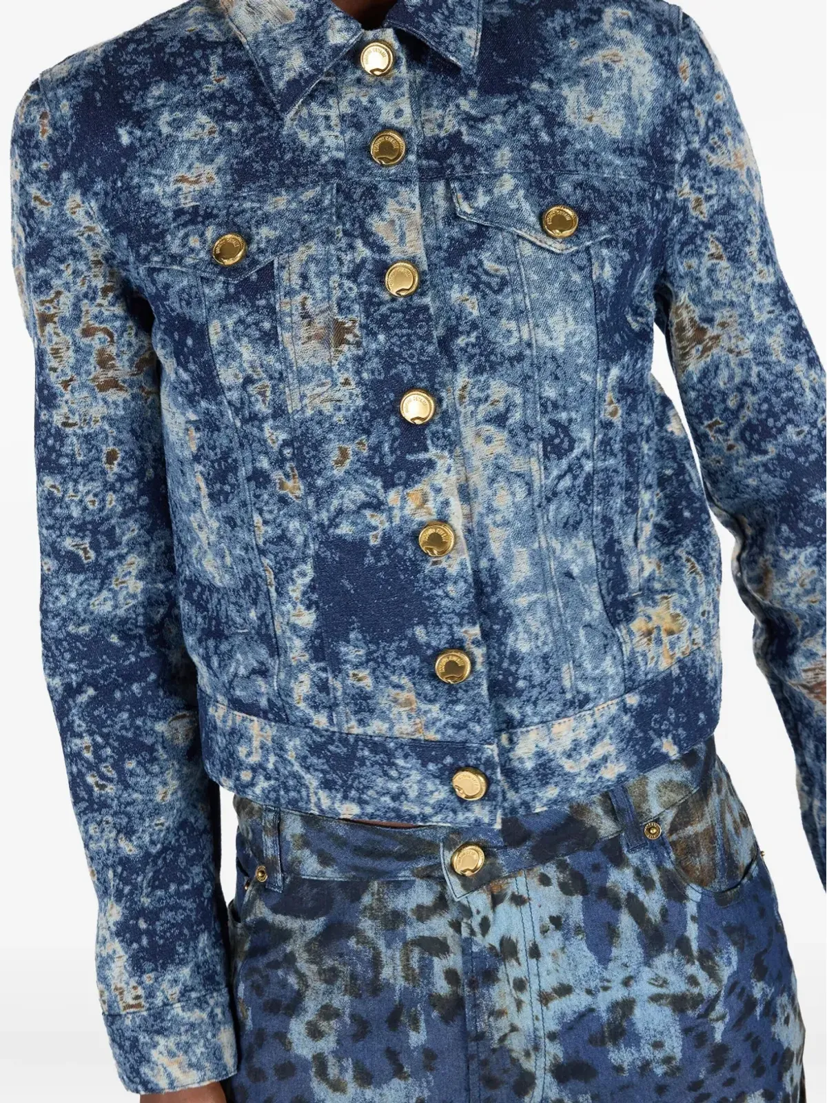 Roberto Cavalli フェードデニムジャケット - 画像5