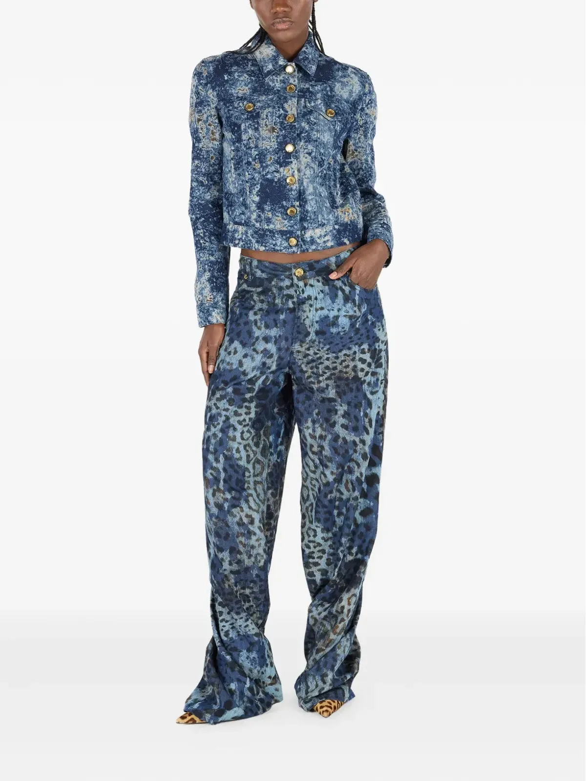 Roberto Cavalli フェードデニムジャケット - 画像2