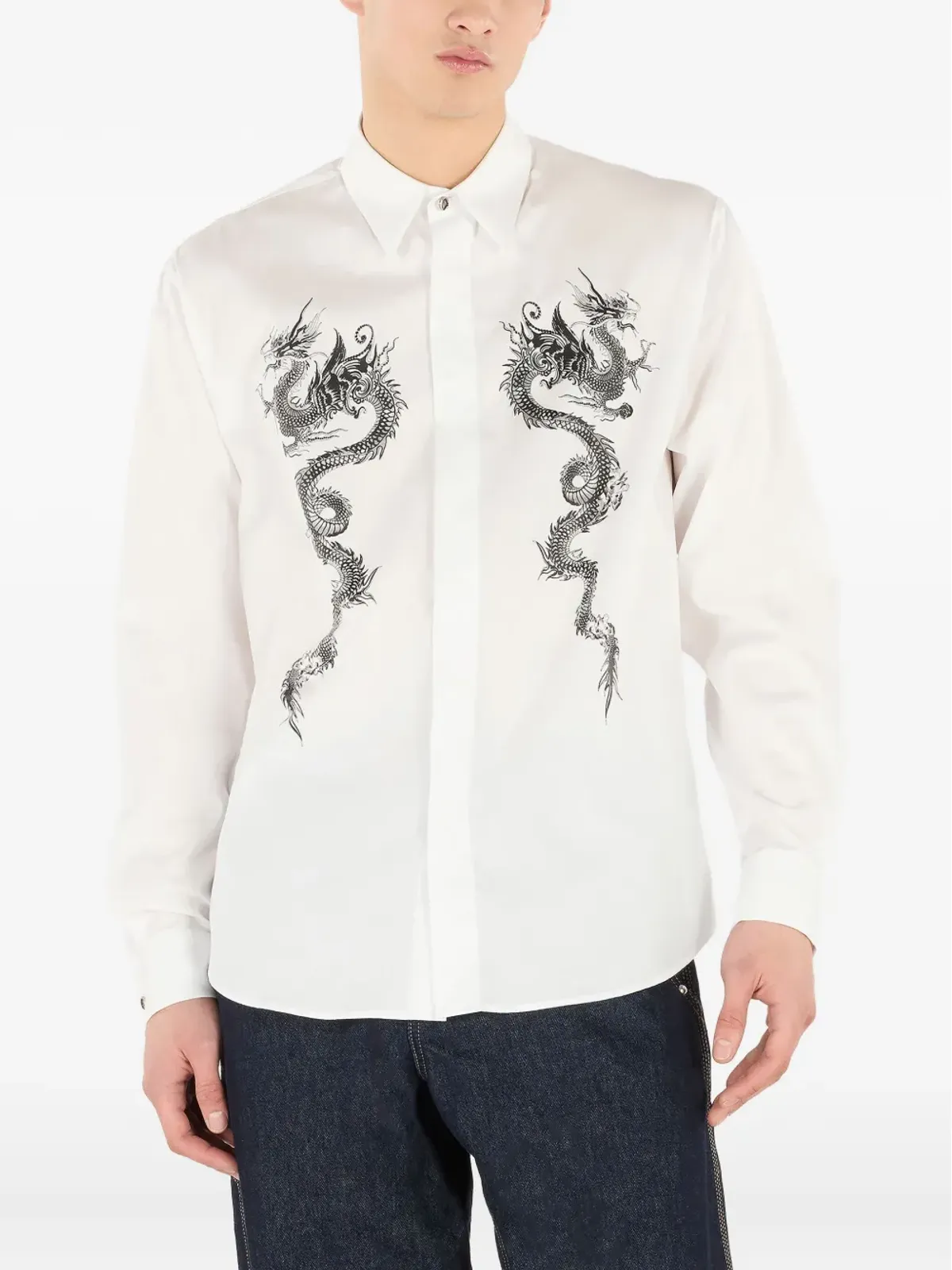 Roberto Cavalli ドラゴンプリントシャツ - 画像3