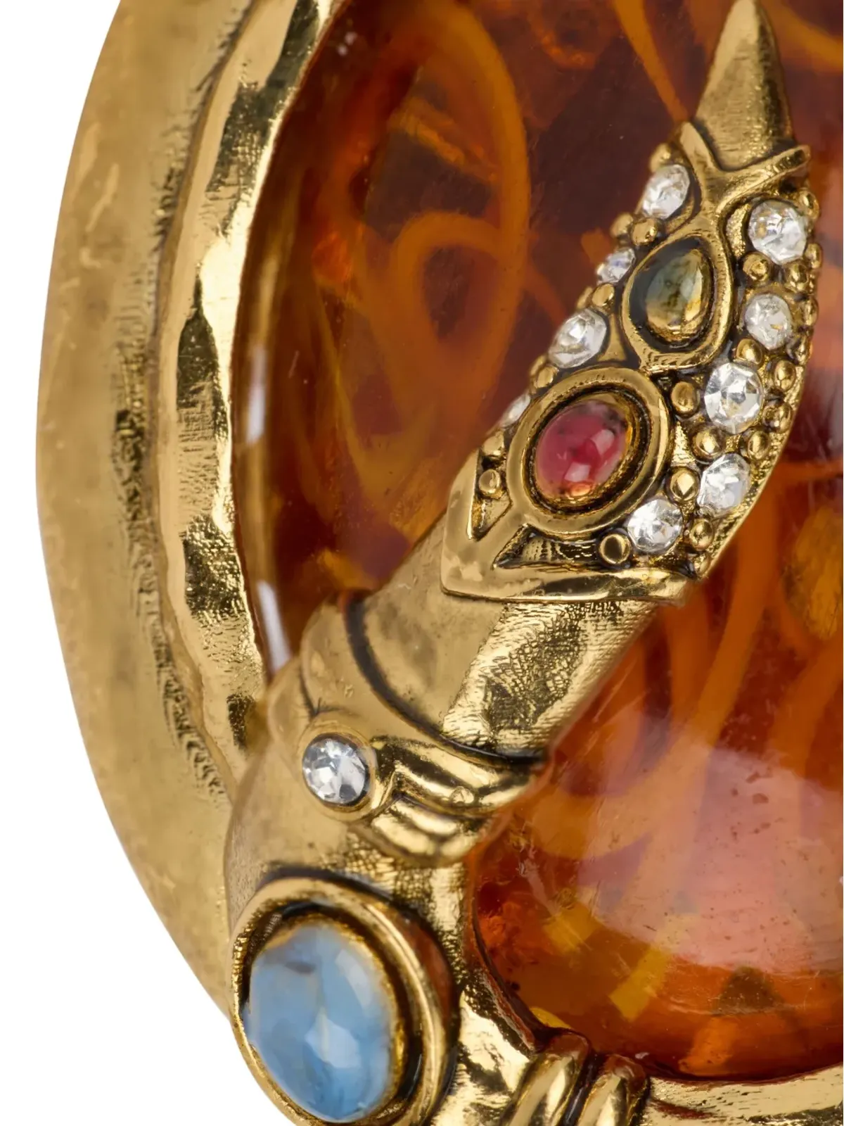 Roberto Cavalli 蛇モチーフのアンバーイヤリング - 画像4