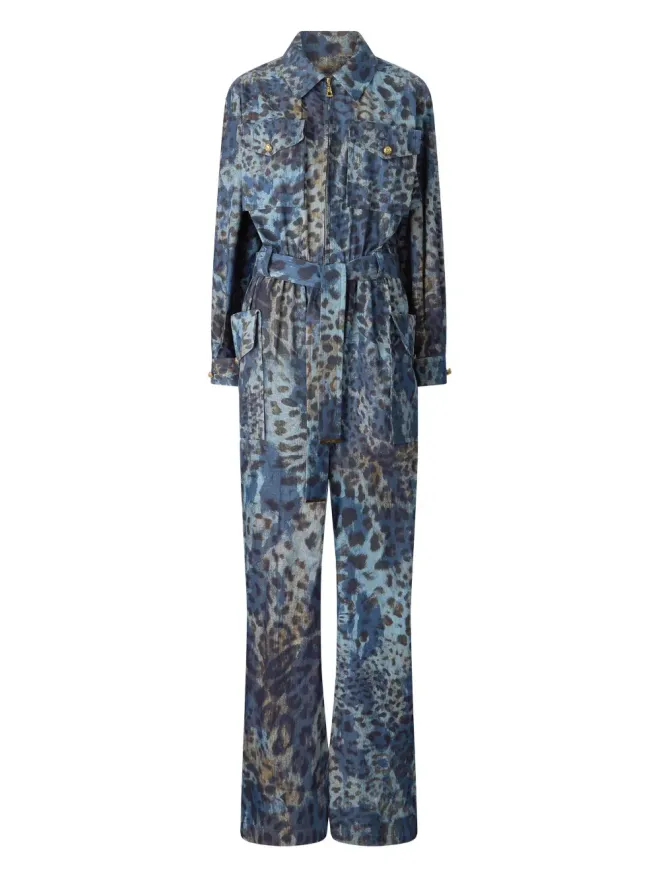 Roberto Cavalli Roberto Cavalli アニマルプリント ベルト付きジャンプスーツの商品画像