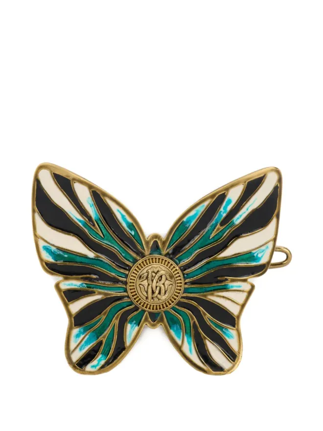 Roberto Cavalli Roberto Cavalli 蝶モチーフ ヘアクリップ - ブルーの商品画像